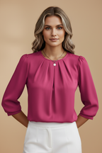 Satijnen Blouse Dames Zakelijk Elegante Blouse | Sophia