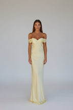 Satijnen Maxi Jurk met Blote Schouders Dames | Luxueus & Vloeiend | Zahira