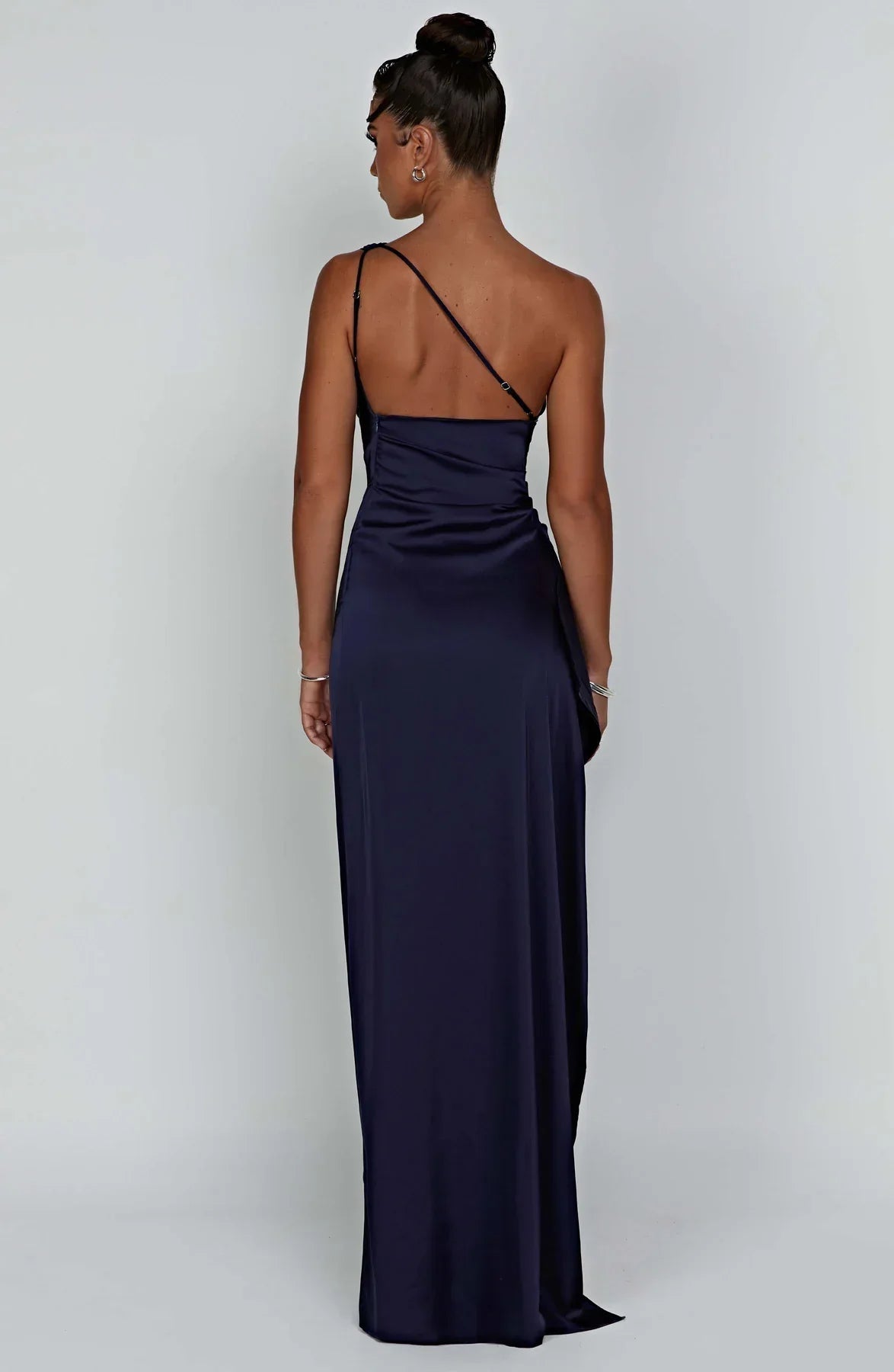 Satijnen Splitjurk Dames Elegant One Shoulder | Aria