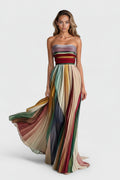 Strapless Jurk met Plooien Dames | Regenboog & Zomer | Avara