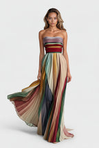 Strapless Jurk met Plooien Dames | Regenboog & Zomer | Avara