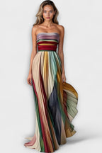 Strapless Jurk met Plooien Dames | Regenboog & Zomer | Avara