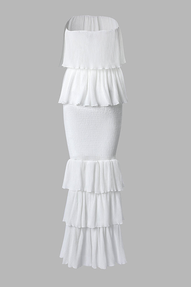 Strapless Maxi Jurk Dames Feest Elegant Ruffles | Naïara
