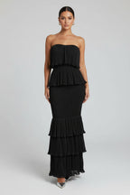 Strapless Maxi Jurk Dames Feest Elegant Ruffles | Naïara