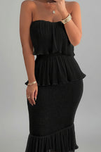Strapless Maxi Jurk Dames Feest Elegant Ruffles | Naïara