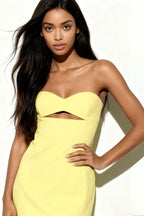 Strapless Mini Jurk met A-lijn Rok & Cutout Detail voor Dames | Alliana