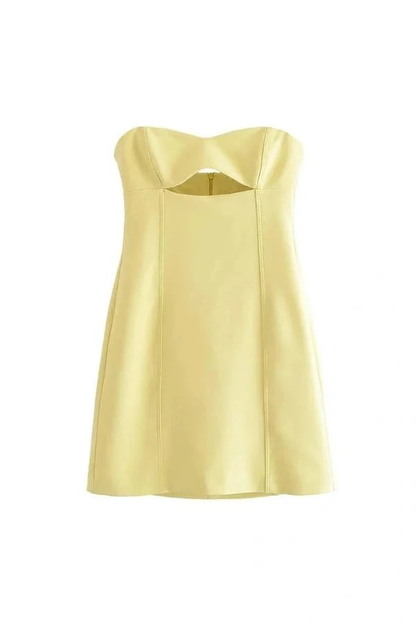 Strapless Mini Jurk met A-lijn Rok & Cutout Detail voor Dames | Alliana
