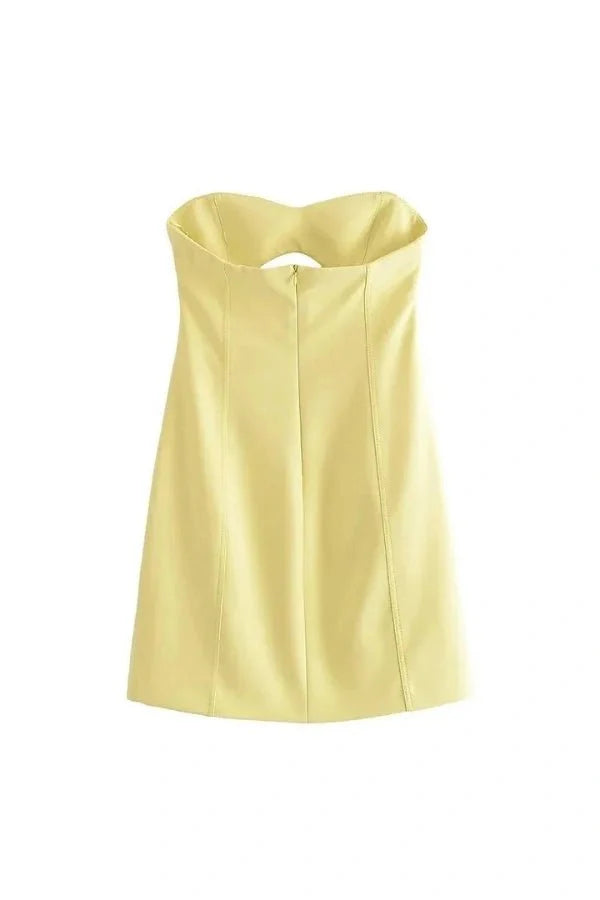 Strapless Mini Jurk met A-lijn Rok & Cutout Detail voor Dames | Alliana