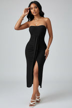Strapless Zomerjurk Dames met Split Vakantie | Mirabelle