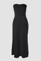 Strapless Zomerjurk Dames met Split Vakantie | Mirabelle