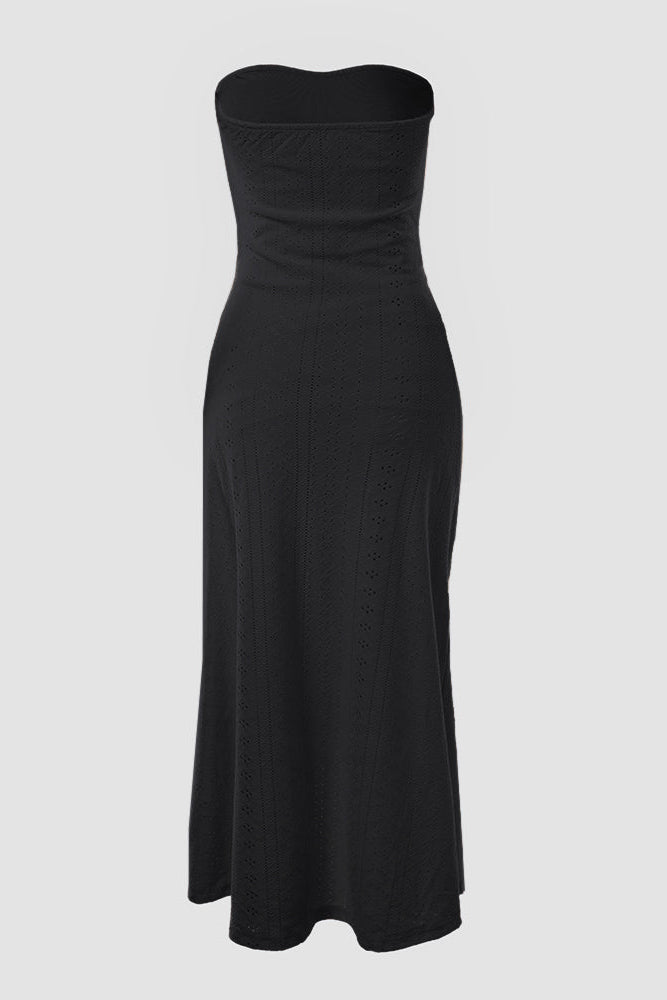 Strapless Zomerjurk Dames met Split Vakantie | Mirabelle