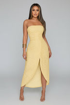 Strapless Zomerjurk Dames met Split Vakantie | Mirabelle