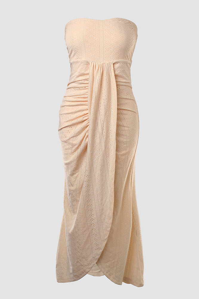 Strapless Zomerjurk Dames met Split Vakantie | Mirabelle