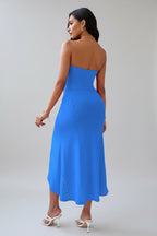 Strapless Zomerjurk Dames met Split Vakantie | Mirabelle