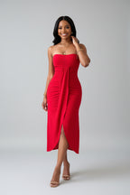 Strapless Zomerjurk Dames met Split Vakantie | Mirabelle