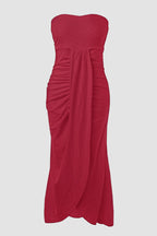 Strapless Zomerjurk Dames met Split Vakantie | Mirabelle