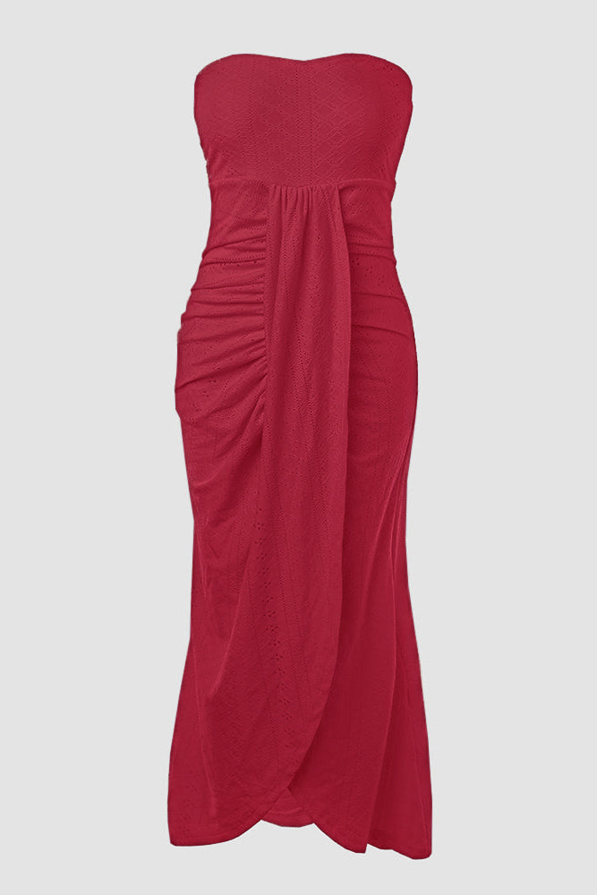 Strapless Zomerjurk Dames met Split Vakantie | Mirabelle