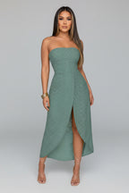 Strapless Zomerjurk Dames met Split Vakantie | Mirabelle