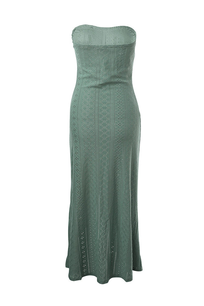 Strapless Zomerjurk Dames met Split Vakantie | Mirabelle