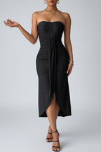 Strapless Zomerjurk Dames met Split Vakantie | Mirabelle