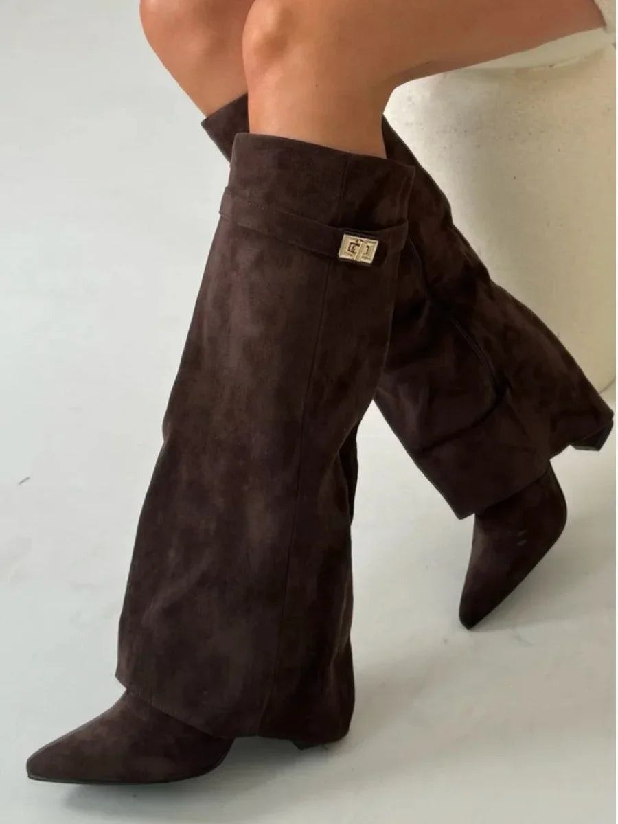 Suède Laarzen met Metallic Details Dames | Comfort & Stijlvol | Tamira