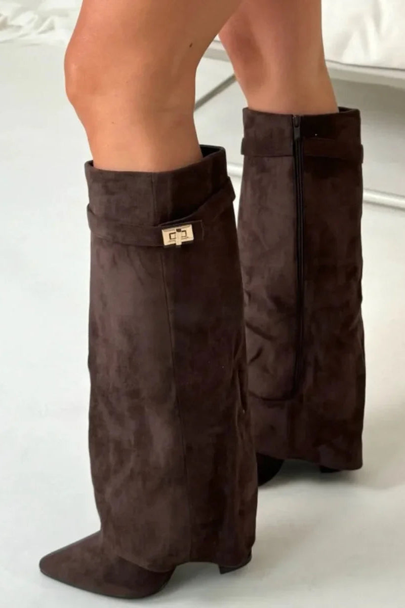 Suède Laarzen met Metallic Details Dames | Comfort & Stijlvol | Tamira
