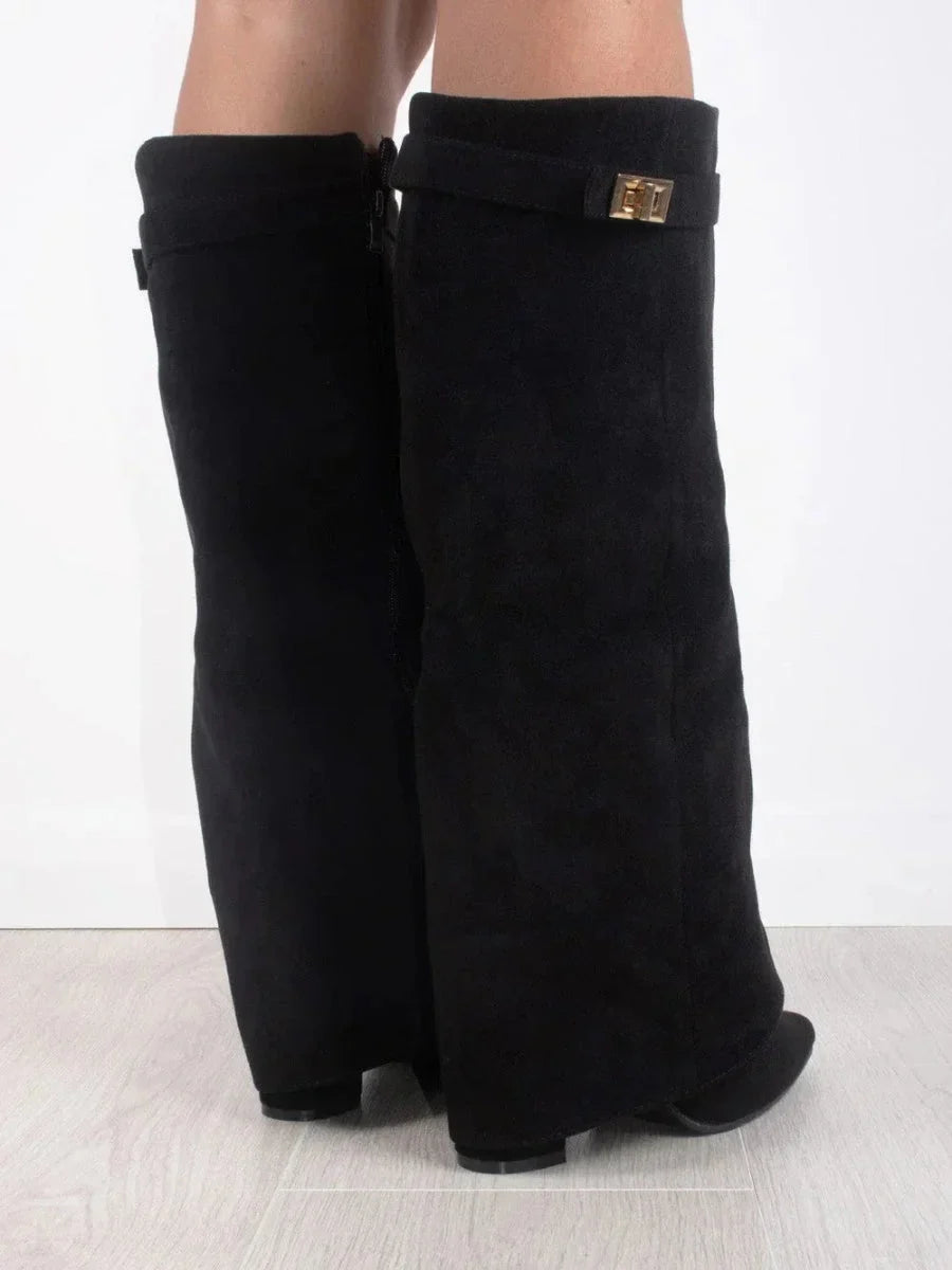 Suède Laarzen met Metallic Details Dames | Comfort & Stijlvol | Tamira
