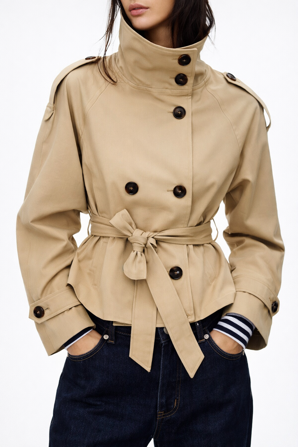Trenchcoat met Dubbele Knoopsluiting Dames | Ceintuur & Tijdloos | Trenceva