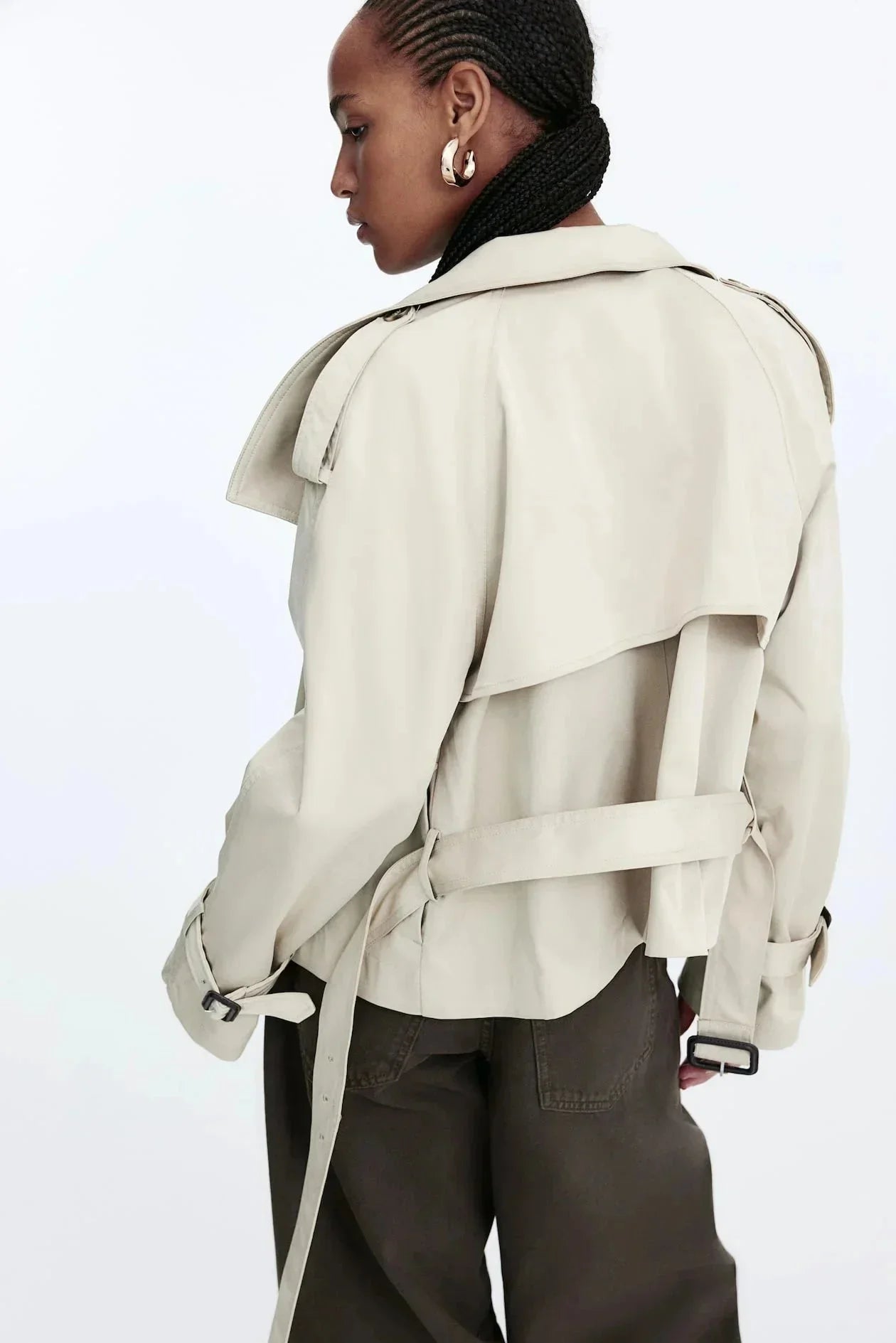Trenchcoat met Hoge Kraag Dames | Strikceintuur & Tijdloos | Mirava