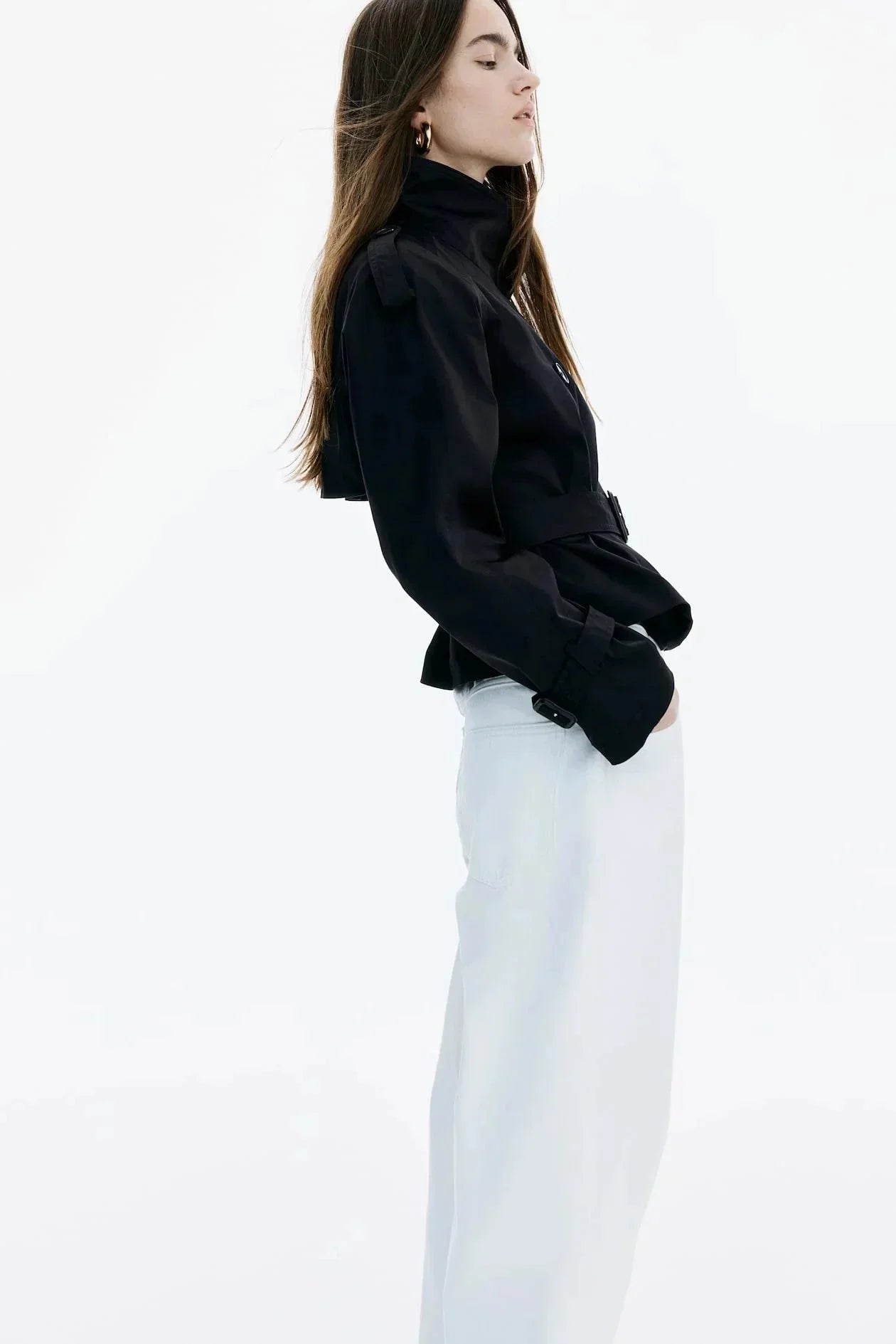 Trenchcoat met Hoge Kraag Dames | Strikceintuur & Tijdloos | Mirava