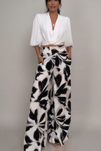 Tweedelig Set Dames Crop Blouse Palazzo Broek | Fleurine