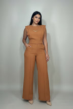 Tweedelig Set Dames Crop Top Broek Elegant | Amélie