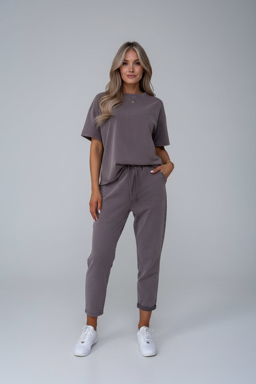 Tweedelig Set Dames | Verstelbare Taille & Ripped Design | Clareva