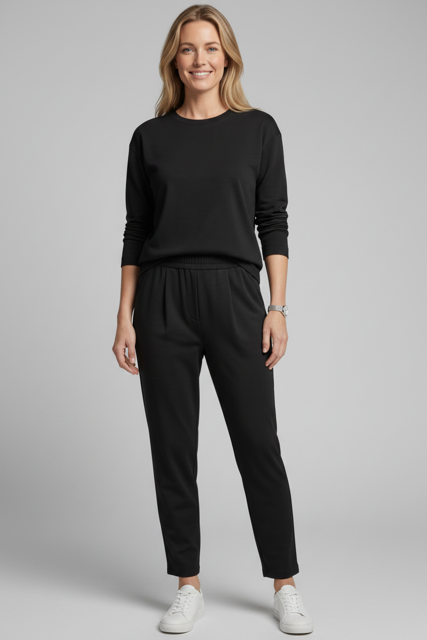 Tweedelig Set Ronde Hals Top en Broek voor Dames | Comfortabel | Imen