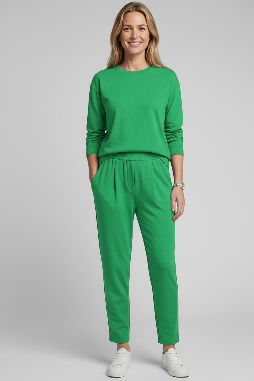 Tweedelig Set Ronde Hals Top en Broek voor Dames | Comfortabel | Imen