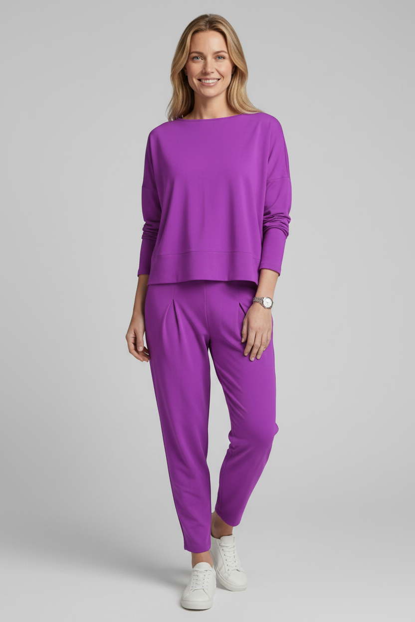 Tweedelig Set Ronde Hals Top en Broek voor Dames | Comfortabel | Imen