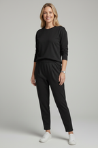 Tweedelig Set Ronde Hals Top en Broek voor Dames | Comfortabel | Imen