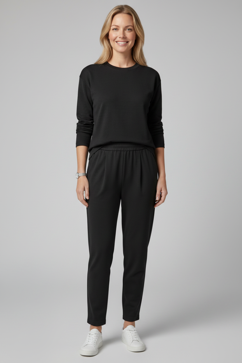 Tweedelig Set Ronde Hals Top en Broek voor Dames | Comfortabel | Imen
