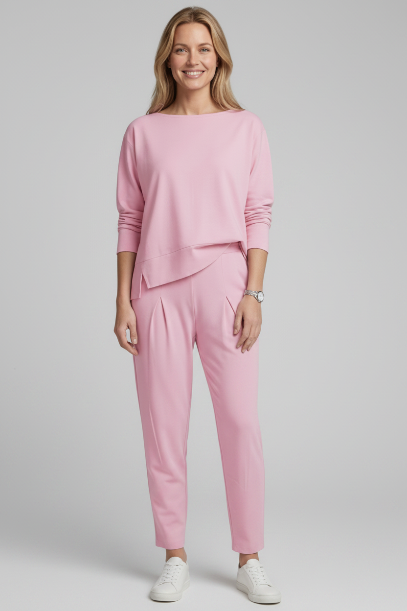Tweedelig Set Ronde Hals Top en Broek voor Dames | Comfortabel | Imen