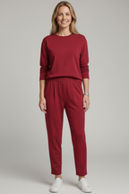 Tweedelig Set Ronde Hals Top en Broek voor Dames | Comfortabel | Imen