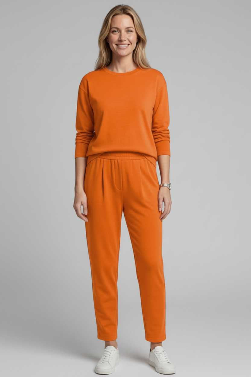 Tweedelig Set Ronde Hals Top en Broek voor Dames | Comfortabel | Imen