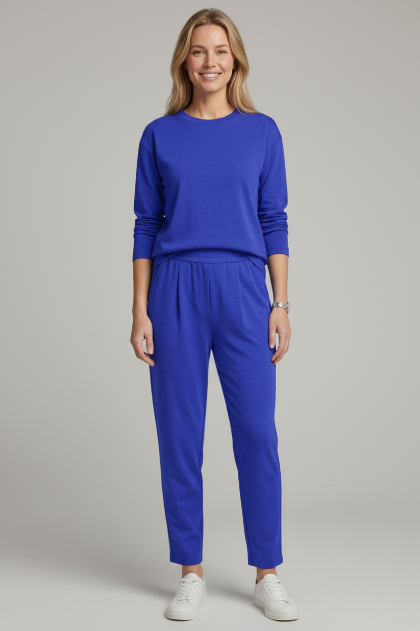 Tweedelig Set Ronde Hals Top en Broek voor Dames | Comfortabel | Imen