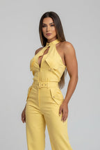 Tweedelige Dames Set Bianca - Cargo Details en Mouwloze Top