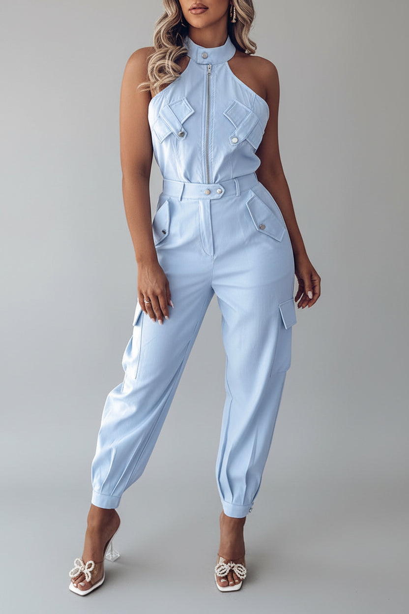 Tweedelige Dames Set Bianca - Cargo Details en Mouwloze Top