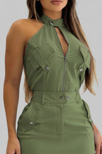 Tweedelige Dames Set Bianca - Cargo Details en Mouwloze Top