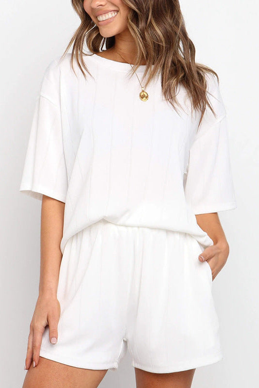 Tweedelige Dames Set Chiara - Ronde Hals Top en Wijde Shorts