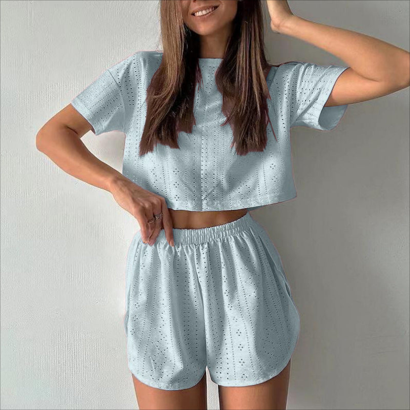 Tweedelige Dames Set Elise - Crop Top en Split Shorts