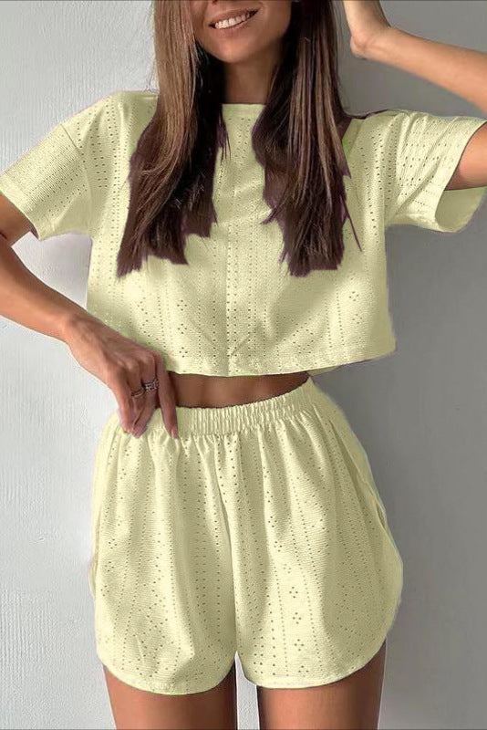 Tweedelige Dames Set Elise - Crop Top en Split Shorts