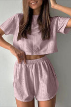 Tweedelige Dames Set Elise - Crop Top en Split Shorts