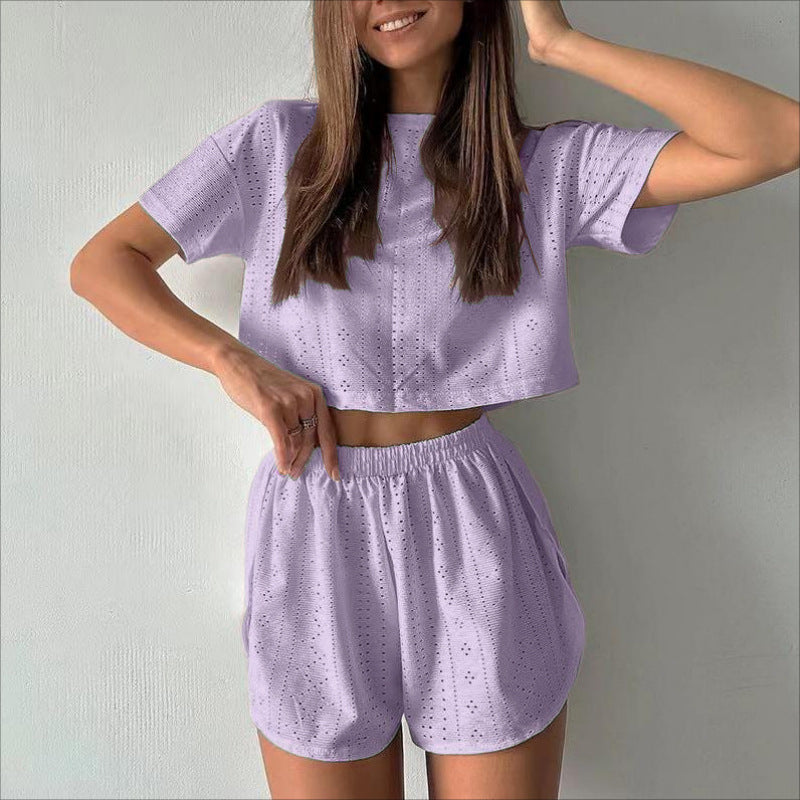 Tweedelige Dames Set Elise - Crop Top en Split Shorts